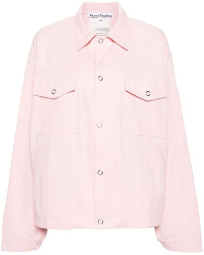 Acne Studios Hemdjacke aus Twill - Pink