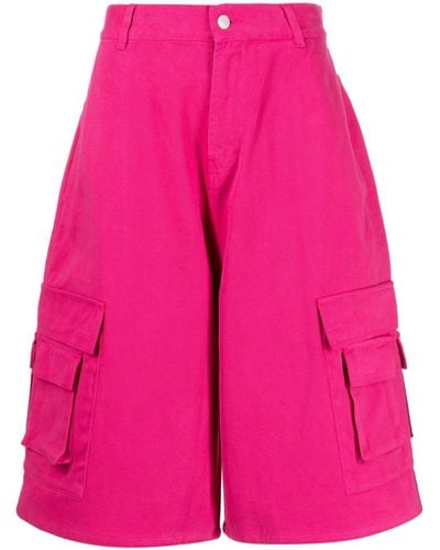 Abra Denim Cargo Shorts - Pink