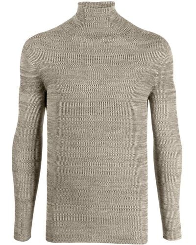 Rier Mélange Waffle-knit Silk Sweater - Grey
