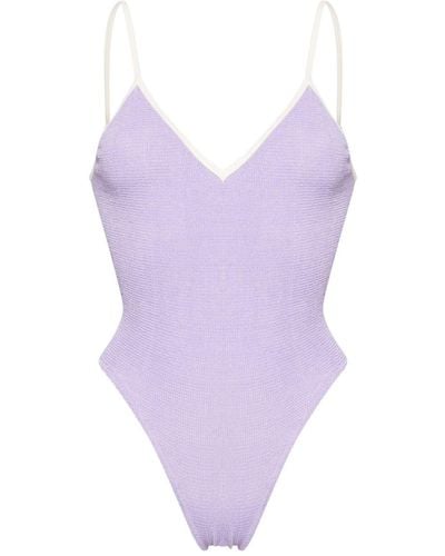 Mc2 Saint Barth Susanne Crinkled Swimsuit - Purple