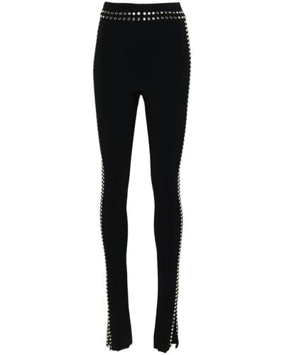 Patrizia Pepe Studded High-waist leggings - Black