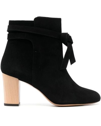 Tila March Suede Leather Ankle Boots - Black