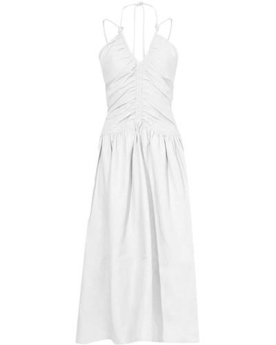 Proenza Schouler Cut-out ruched midi dress - Blanc
