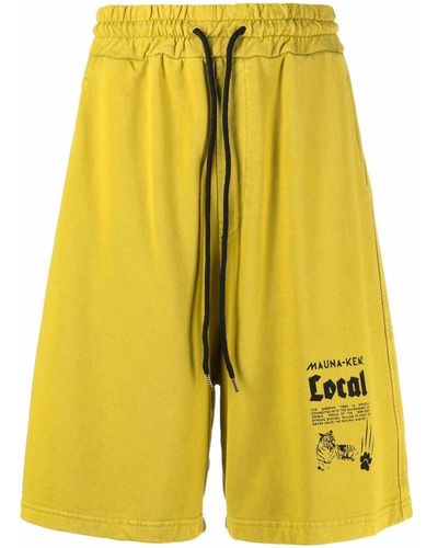 Mauna Kea Logo-printed Shorts - Yellow