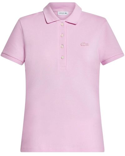 Lacoste Poloshirt Met Logo-applicatie - Roze