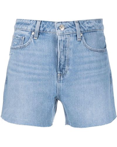 PAIGE Jeans-Shorts mit Logo-Patch - Blau