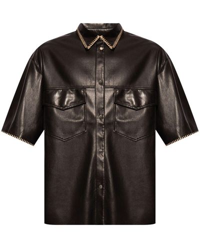 Nanushka Mance Whipstitch-detail Shirt - Black