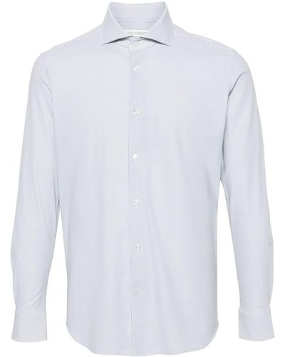 Dell'Oglio Striped spread-collar shirt - Weiß