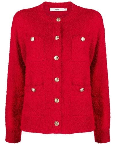 B+ AB Button-embellished Cardigan - Red
