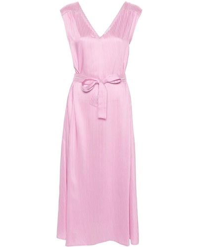 Peserico Bead-detail Striped Midi Dress - Pink