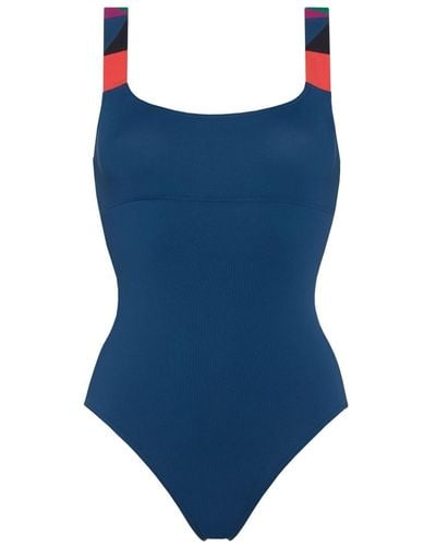 Eres Tempo Geometric-print Swimsuit - Blue