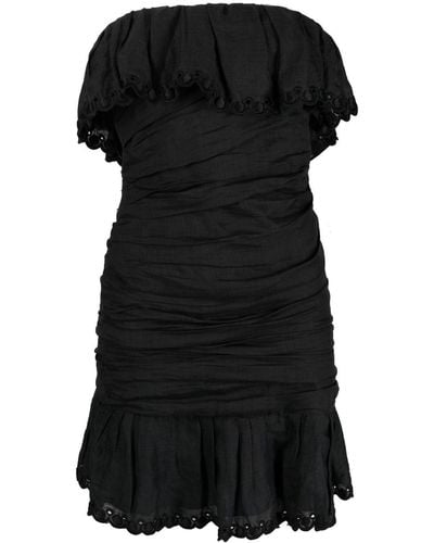 Isabel Marant Off-shoulder Ruched Minidress - Black