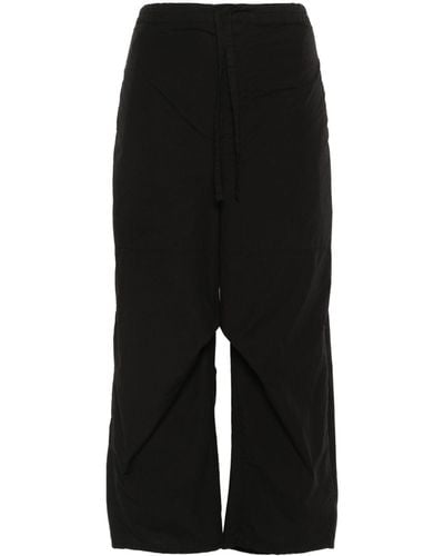 Lemaire Tapered-Leg Cropped Trousers - Black