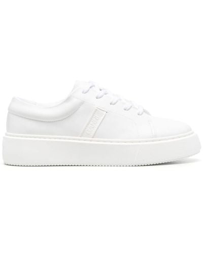 Ganni Sneakers con applicazione logo - Bianco