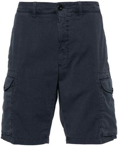 Incotex Textured cotton cargo shorts - Bleu