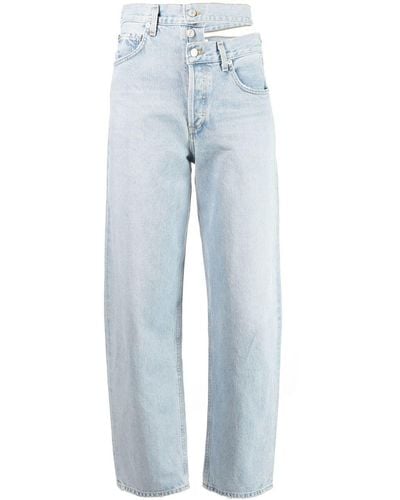 Agolde High-Waist-Jeans mit geradem Bein - Blau