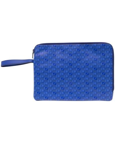 Moreau Monogram-print Leather Laptop Case - Blue
