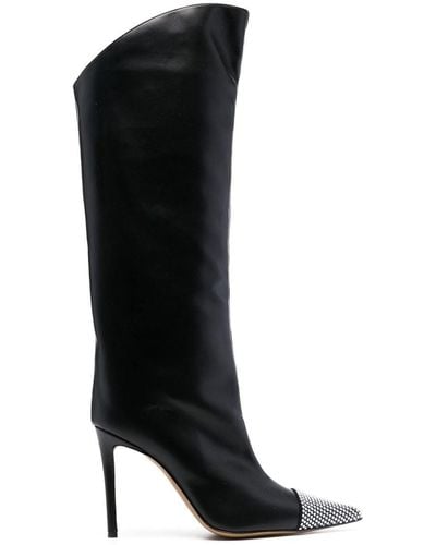 Alexandre Vauthier Stiefel mit Kristallen 115mm - Schwarz