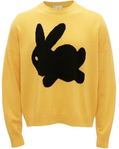 JW Anderson Bunny-print Crew-neck Sweater - Yellow