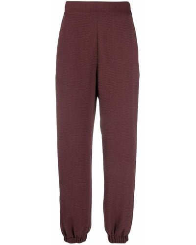 See By Chloé High-waisted Waffle-knit Trousers - Brown