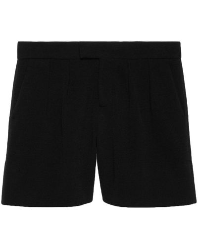 Gucci Logo-appliqué Wool Shorts - Black