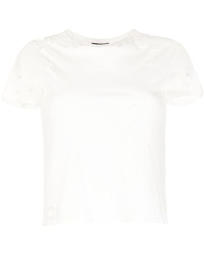 Cynthia Rowley Punch-hole Detailing Cotton T-shirt - White