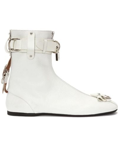JW Anderson Padlock Ankle Boots - White