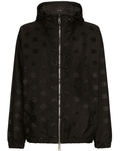 Dolce & Gabbana モノグラム フーデッドジャケット - ブラック