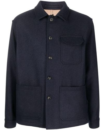 Lardini スプレッドカラー シャツジャケット - ブルー