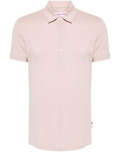 Orlebar Brown Sebastian Cotton Silk Polo Shirt - Pink