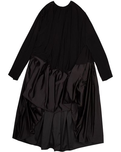 AZ FACTORY Monroe Draped Asymmetric Dress - Black