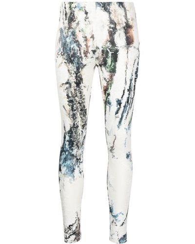 Saiid Kobeisy Graphic-print Sequin Embellished leggings - White