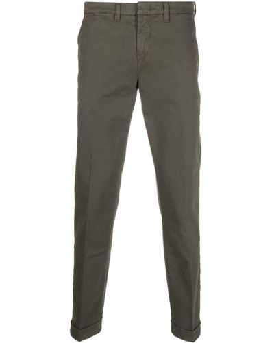 Fay Stretch-cotton Tapered Chino Pants - Gray