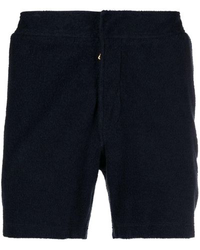 Orlebar Brown Fleece-texture Shorts - Blue