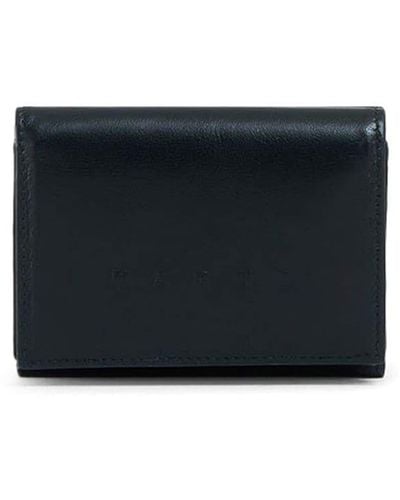 Marni Bi-fold Embossed Logo Leather Wallet - Blue