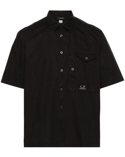 C.P. Company Overhemd Met Geborduurd Logo - Zwart