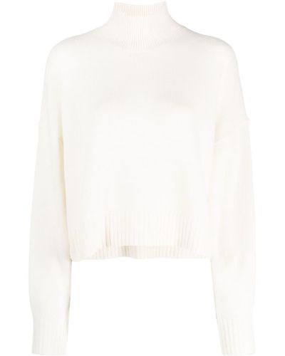 Theory Cropped Turtleneck In Cashmere - White