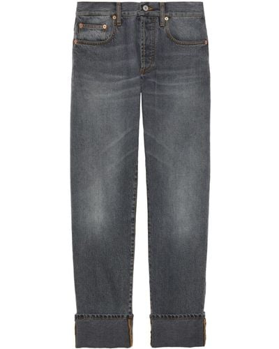 Gucci Retro Square G Straight-leg Jeans - Grey
