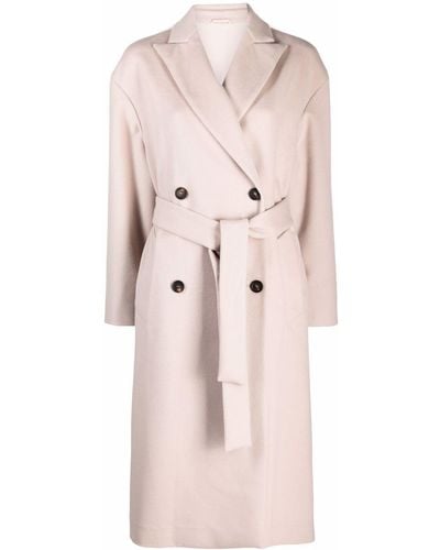 Brunello Cucinelli Double-breasted Wool-cashmere Blend Coat - Pink