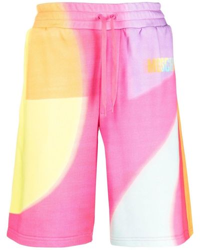 Moschino Pantalones cortos de deporte con motivo de arcoíris - Rosa