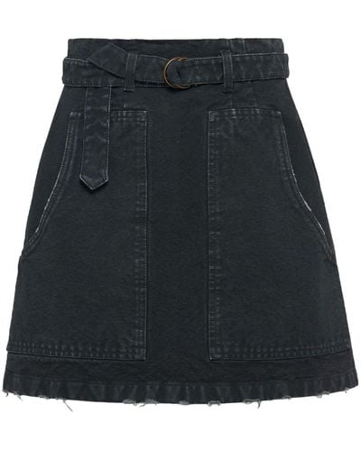 Prada A-line Denim Miniskirt - Black