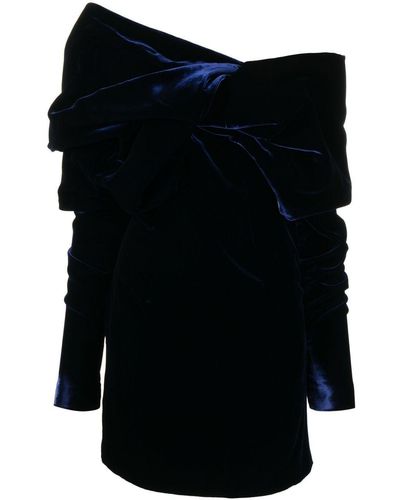 Tom Ford Ruched-detailing Velvet Minidress - Black