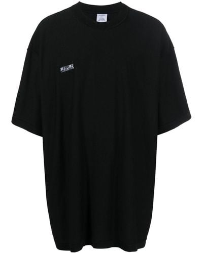 Vetements Logo-patch Cotton T-shirt - Black