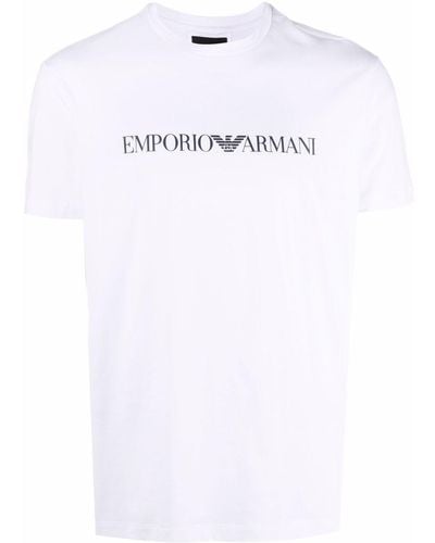 Emporio Armani T-shirt à logo imprimé - Blanc