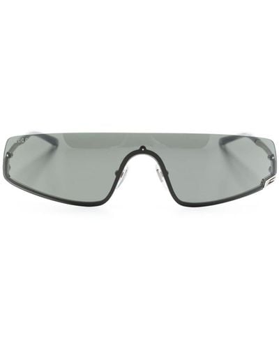 Gucci Square G Sonnenbrille mit Shield-Gestell - Grau