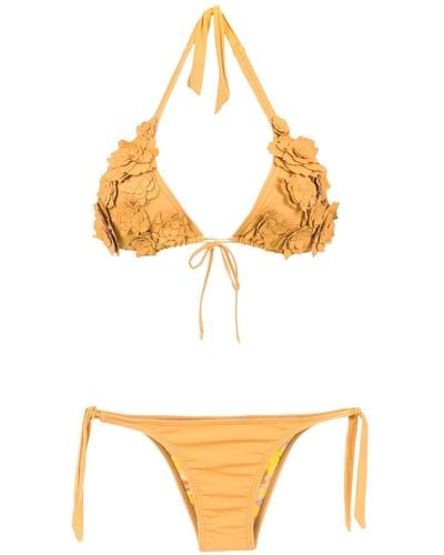 Amir Slama Embroidered Bikini Set - Yellow