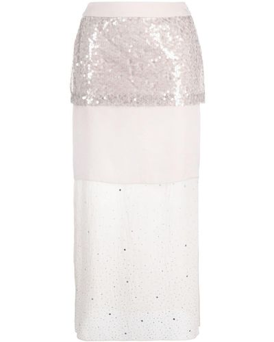 Peserico スパンコール スカート - ホワイト