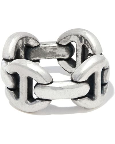 Hoorsenbuhs Quad Chain-link Silver Ring - Metallic