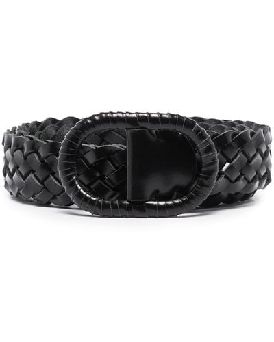 Totême Woven Braided Leather Belt - Black