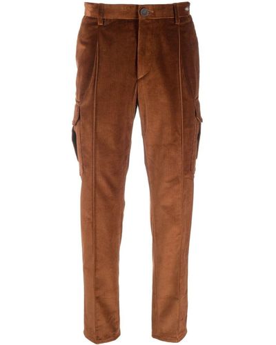 Tagliatore Pantalon droit en velours côtelé - Marron